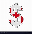 Canadian dollar symbol with a flag icon Royalty Free Vector