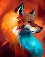 Geometric Fox | Abstract digital art, Digital painting, Digital art ...