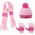 3pcs Autumn Winter Kids Hats Gloves Kit Knitted Pompom Hat Warm Knit ...