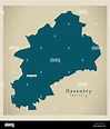 Mapa moderno - Daventry distrito de Northamptonshire Inglaterra ...