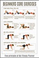Core training for beginners with printable exercise chart | Best core ...
