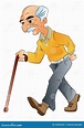 Old Man Walking, Illlustration Stock Vector - Illustration of stick ...