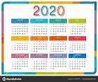Calendario 2020 Sobre Fondo Blanco Colorido Calendario 2020 Año ...
