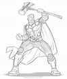Desenho do Thor para colorir, imprimir e desenhar
