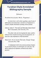 Follow Our Turabian Style Annotated Bibliography Sample