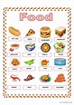 FOOD VOCABULARY: English ESL worksheets pdf & doc