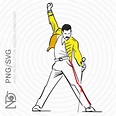 Freddie Mercury SVG Archivo vectorial Silueta SVG dibujo de - Etsy México