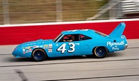 Richard Petty’s Plymouth Superbird on the track at Atlanta Motor ...