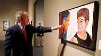 Former President George W. Bush gives a tour of his gallery of Warrior ...