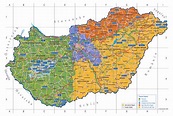 Large detailed touristic regions map of Hungary | Vidiani.com | Maps of ...