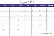 Calendar August 1995