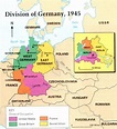 Mapa para imprimir de Alemania Mapa de Alemania: División alemana en 1945. Learn Europe - Mapas ...