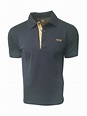Hugo Boss Polo Shirt. Short Sleeve with Golden Placket in Navy Blue ...