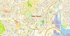 New Haven Connecticut US Map Vector Exact City Plan detailed Street Map ...