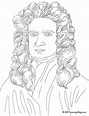 Dibujos para colorear isaac newton - es.hellokids.com