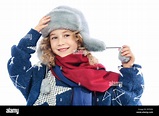 Girl Wearing Winter Fur Hat.portrait Of A Child Dressed In Winter Hat ...