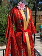 VINTAGE SATIN KIMONO/kimono de satén rojo y oro/hilo de oro | Etsy