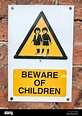 Beware of children sign Stock Photo - Alamy
