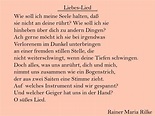 Liebes-Lied by Rainer Maria Rilke | Rilke zitate, Gedichte liebe ...
