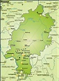 Karte von Hessen als Übersichtskarte in Grün - Stockfoto - #10656015 ...