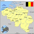 Carte géographique et touristique de la Belgique, Bruxelles. Géographie ...