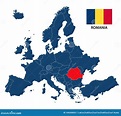 Vector El Ejemplo De Un Mapa De Europa Con Rumania Destacada ...