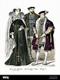 Fashions of the Tudor period. Mary Queen of Scots, Archibald Douglas ...