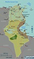 Landkarte Tunesien (Übersichtskarte/Regionen) : Weltkarte.com - Karten ...