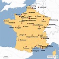 StepMap - Frankreich 40 größte Städte - Landkarte für Frankreich