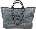 Chanel 18 Brand New Black Deauville Canvas Large Tote Bag - LAR Vintage