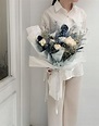 乾燥花束-藍(L)｜White flower - 白色花藝 WhiteFlower