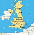 Mapa Do Reino Unido De Grâ Bretanha - Eps Ilustração do Vetor ...