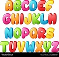 Set of colorful alphabets letter on a white backgr