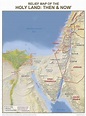 Wall Chart - Relief Map of the Holy Land: Then and Now - Laminated ...
