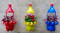 4 diseños e ideas de macetas con botellas reciclaje