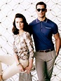 Shalom Harlow poses for Banana Republic Mad Men line with David Gandy ...