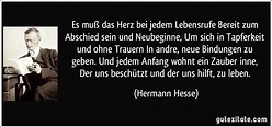 In jedem abschied liegt ein neuer anfang | Stufen (Hermann Hesse)