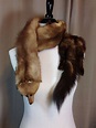 Vintage Mink Stole or Scarf with Three Full Pelts Including the Heads ...