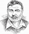 Retrato De Ernest Hemingway, Vetor Ilustração do Vetor - Ilustração de ...