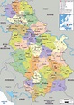 Grande mapa político y administrativo de Serbia con carreteras ...