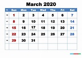 Free Printable March 2020 Calendar With Holidays