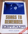 SCRITTI POLITTI U.K. RECORD COMPANY PROMO POSTER "SONGS TO REMEMBER ...