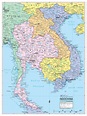 Indochina Region Wall Map Poster 24wx32h - Etsy | Political map, Wall ...