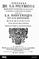 René Descartes (1596-1650) página de título de su discurso sobre el ...