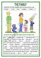 The Family - ESL worksheet by sandramendoza