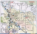 Tucson AZ road map, free map highway Tucson city surrounding area
