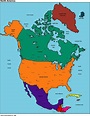 Map North America - Guide of the World