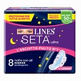 Lines Seta Ultra Assorbenti Notte con ali 8 Pezzi - Farmacie Ravenna
