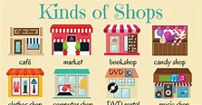 English Vocabulary: Types of Shops - ESLBuzz Learning English