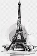 Eiffel Tower Sketch, Eiffel Tower Drawing Illustration, - Eiffel Tower ...